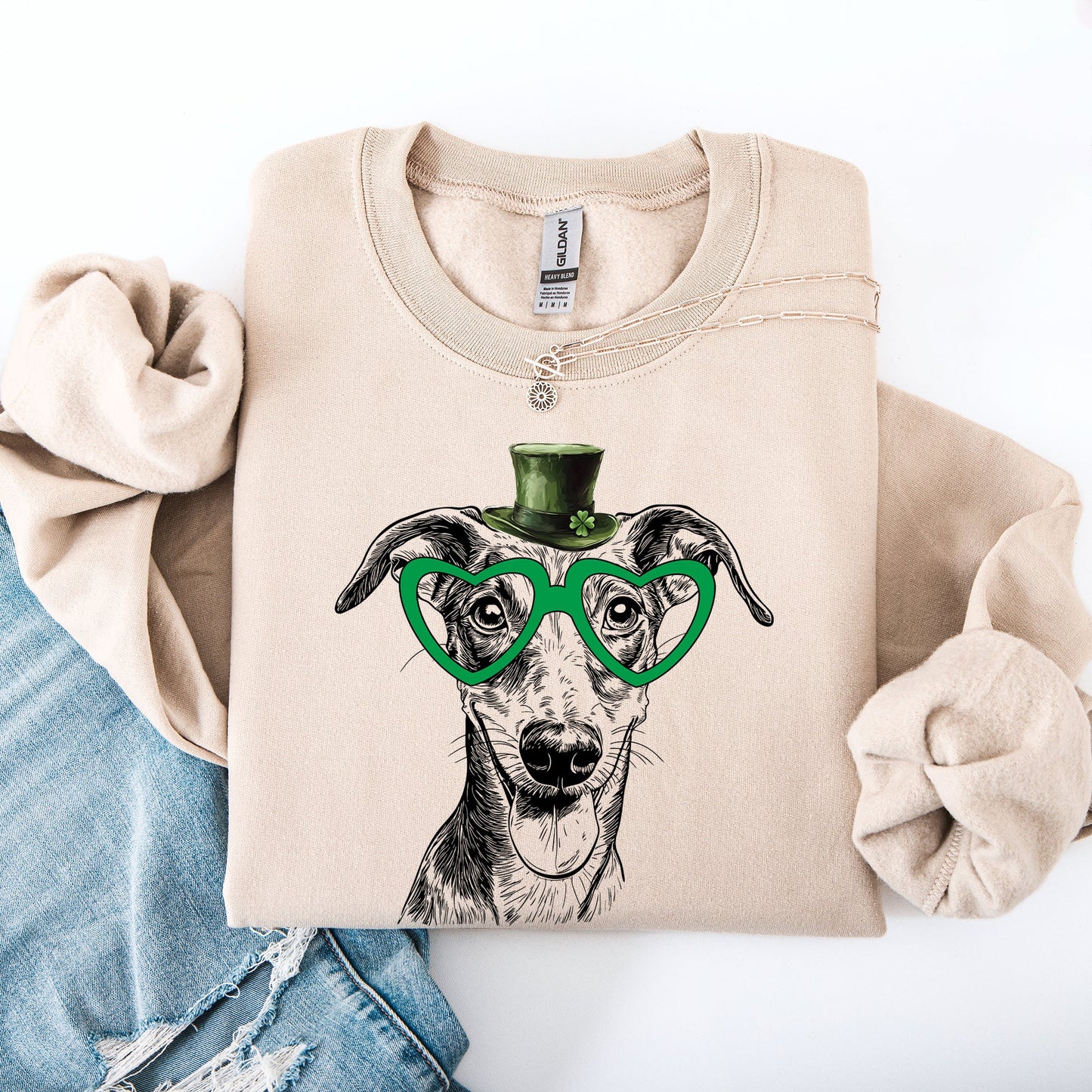 Whippet, Adorable Dog, St Patrick's Day, Lucky, Irish Sweatshirt