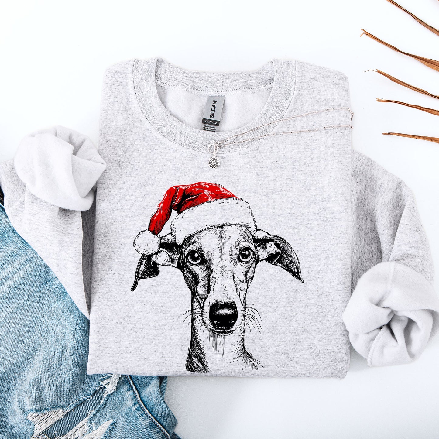 Whippet, Santa, Dog, Christmas, Dog Lover, Pet Sweatshirt