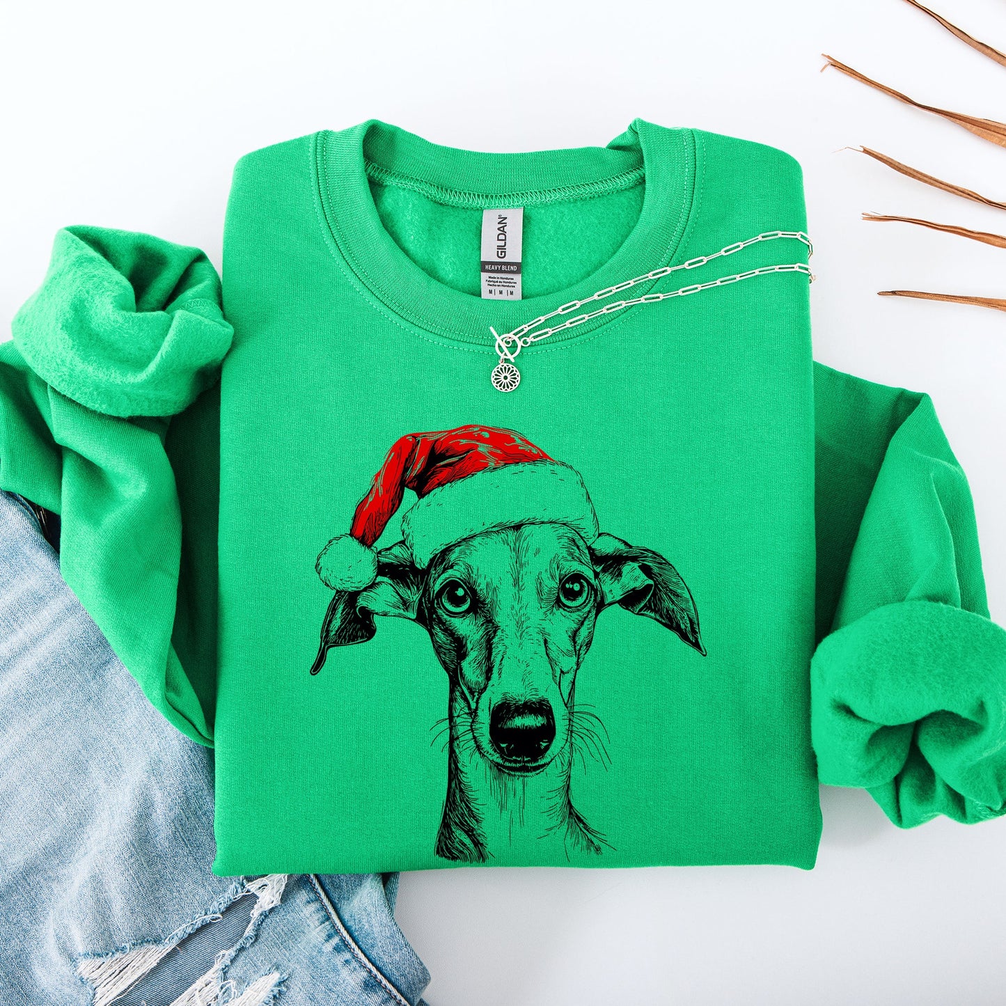 Whippet, Santa, Dog, Christmas, Dog Lover, Pet Sweatshirt