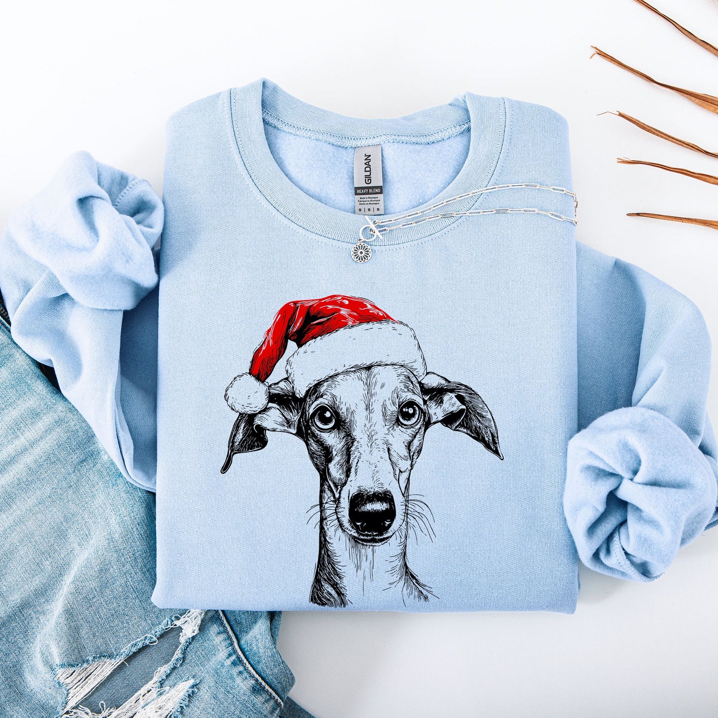 Whippet, Santa, Dog, Christmas, Dog Lover, Pet Sweatshirt