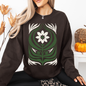 White Daisy Floral, Vintage Boho, Nature Sweatshirt