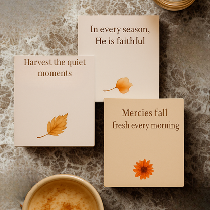 Nourished by Grace Essentials – 3-Pack Inspirational Sticky Notes for Christian Women | Scripture Affirmation Desk Accessories