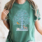 Winter Tree Filled With Animals, Christmas, Deer, Owl, Comfort Colors Tshirt