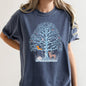Winter Tree Filled With Animals, Christmas, Deer, Owl, Comfort Colors Tshirt