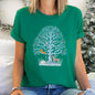 Winter Tree Filled With Animals, Christmas, Deer, Owl Super Soft Tshirt