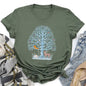 Winter Tree Filled With Animals, Christmas, Deer, Owl Super Soft Tshirt