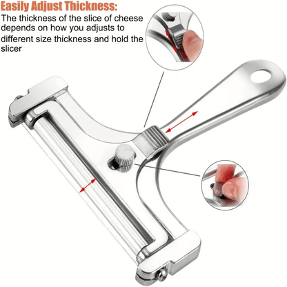 Adjustable Cheese Slicer with Wire and Rollers – Adjustable  Cutter for Perfect Slices