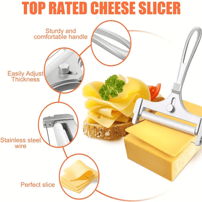 Adjustable Cheese Slicer with Wire and Rollers – Adjustable  Cutter for Perfect Slices