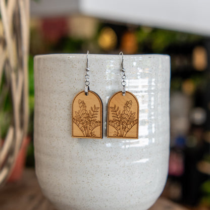 ZZ Plant Arched Earrings