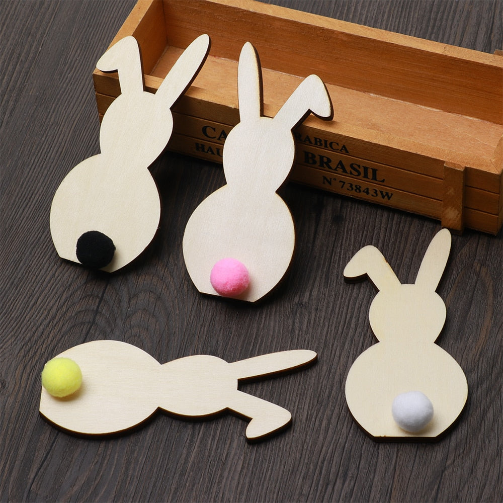 Wooden Easter Rabbit Ornaments Children's Room