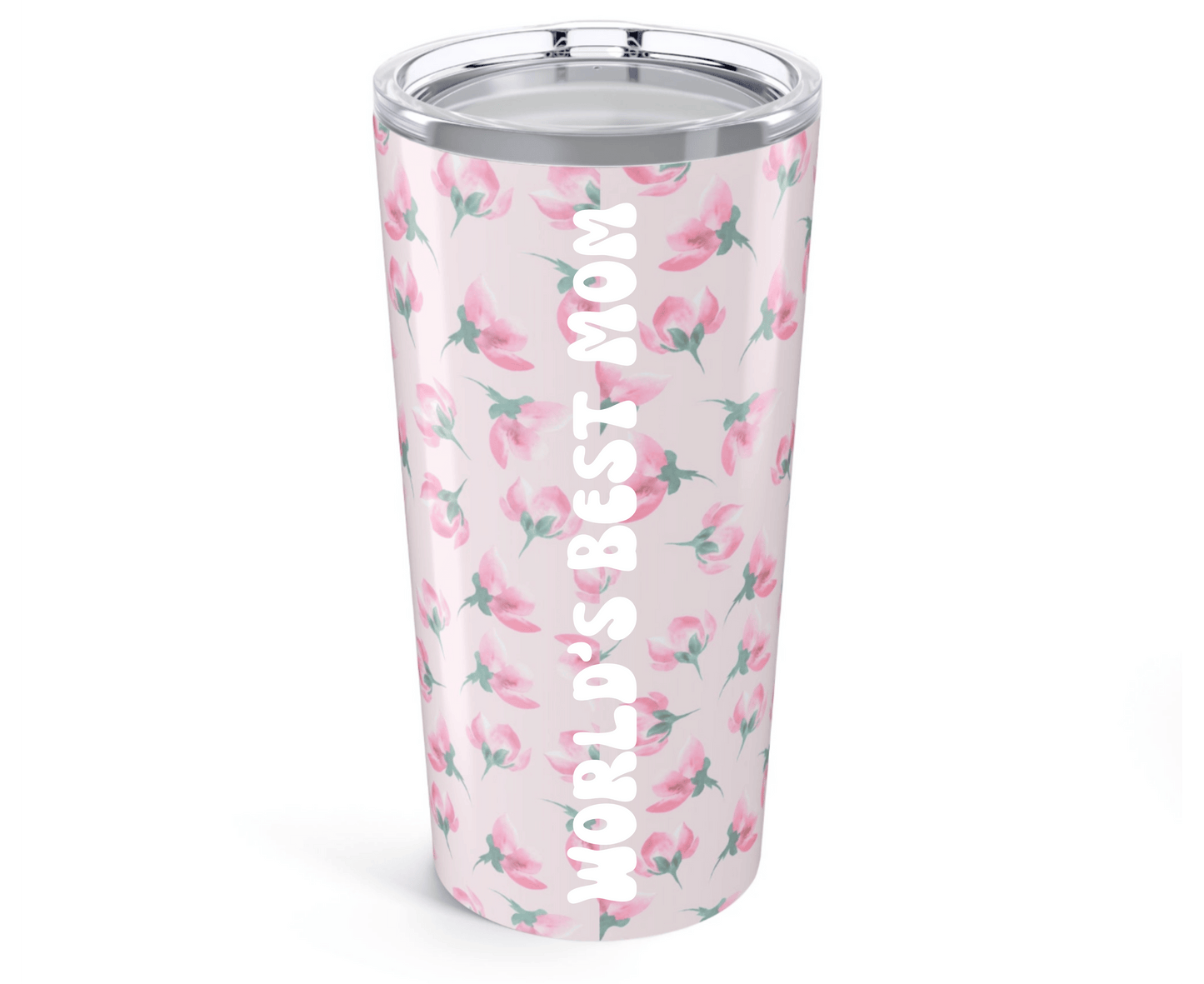Customizable: Floral Tumblers for Daily Sips, Personalized Travel Mugs, Cute Tumbler Gift, Mother's Day Present, Pink Flower Drinkware