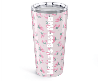 Customizable: Floral Tumblers for Daily Sips, Personalized Travel Mugs, Cute Tumbler Gift, Mother's Day Present, Pink Flower Drinkware