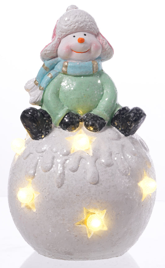 Santa's Sweet Shoppe Collection - 16" Resin Snowball Light Up Snowman