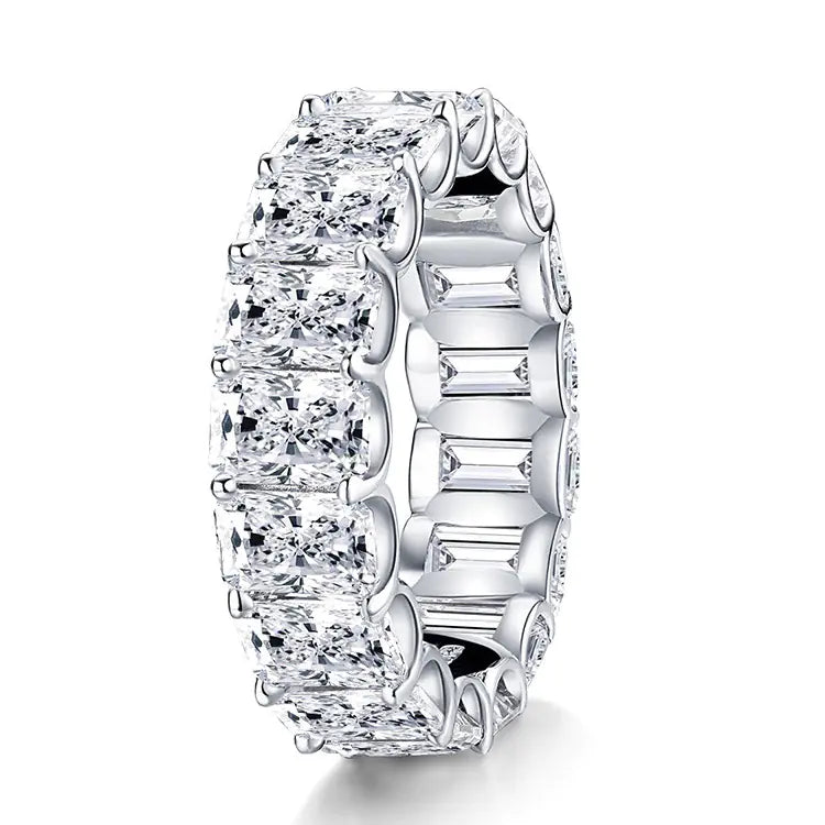 Sterling Silver Ring with High Carbon Diamond Simulant