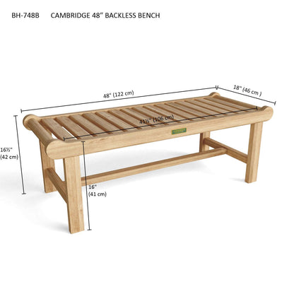 Cambridge 48" Backless Bench