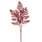 24" Sequin Fern Spray Red