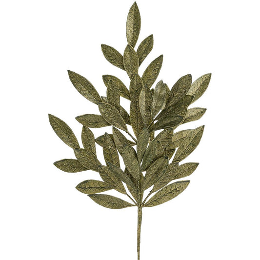 24" Bay Leaf Spray Green Gold