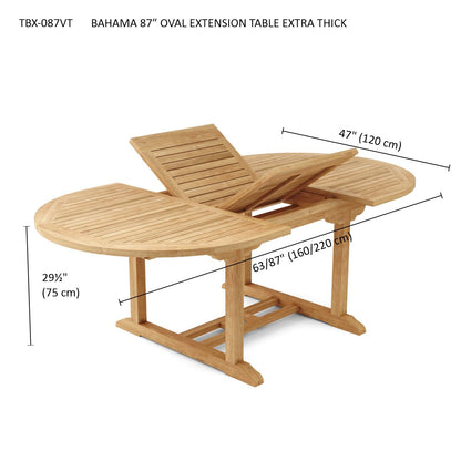 Bahama 87" Oval Extension Table Extra Thick