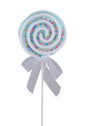 14"L SPRINKLE PEPPERMINT SWIRL PICK- Light Blue