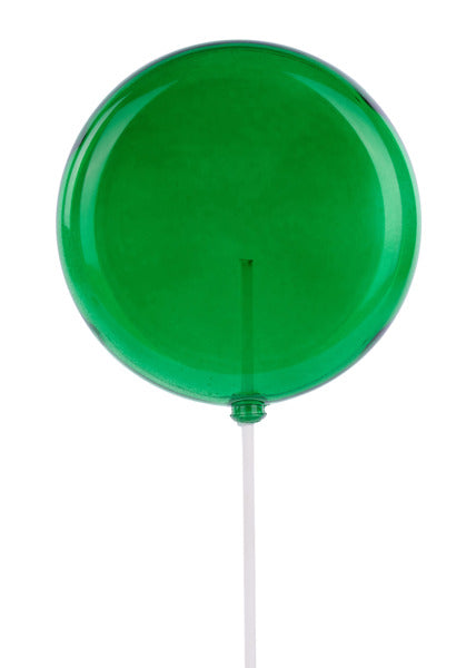 120MM LOLLIPOP W/STICK, 11.75"OAL CLEAR EMERALD GREEN
