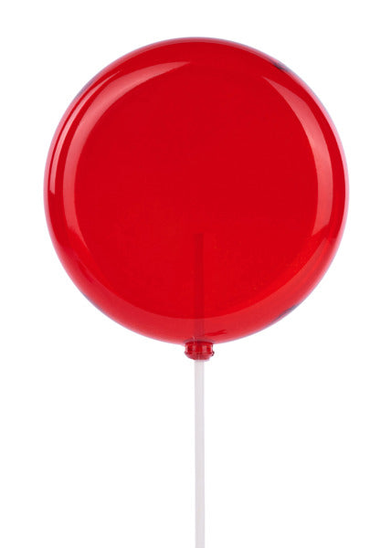 120MM LOLLIPOP W/STICK, 11.75"OAL CLEAR RED
