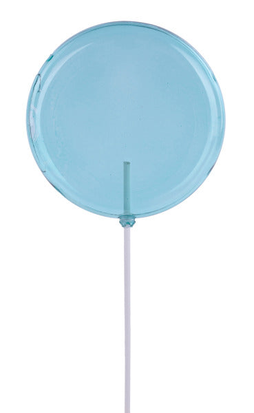 150MM LOLLIPOP W/STICK, 13.75"OAL CLEAR ICE BLUE