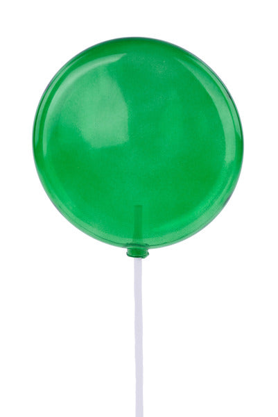 200MM LOLLIPOP W/STICK, 19"OAL CLEAR EMERALD GREEN