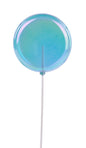 120MM IRID LOLLIPOP W/STICK, 11.75"OAL CLEAR IRID TURQUOISE