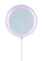120MM IRID LOLLIPOP W/STICK, 11.75"OAL CLEAR IRIDESCENT