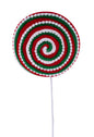 20"L VELVET/SNOWBALL/STRIPED LOLLIPOP RED/WHITE/EMERALD GREEN