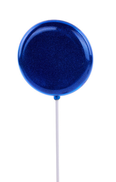 120MM GLTTR LOLLIPOP W/STICK, 11.75"OAL ROYAL BLUE