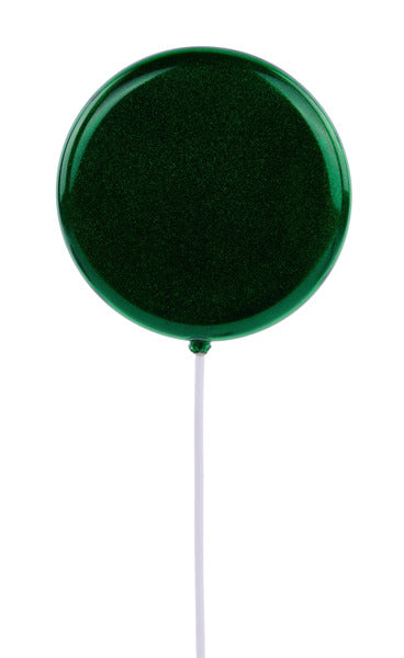 150MM GLTTR LOLLIPOP W/STICK, 13.75"OAL EMERALD GREEN