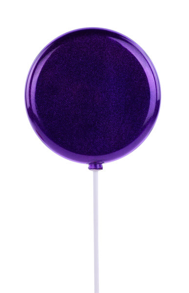 200MM GLITTER LOLLIPOP W/STICK, 19"OAL PURPLE