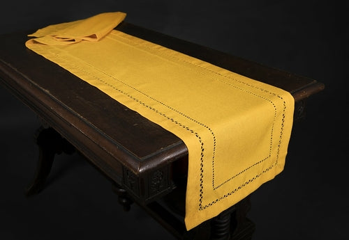 XD11099 Double Hemstitch Table Runner, 14''x72''