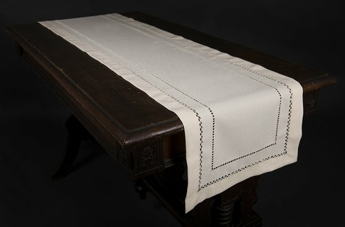 XD11099 Double Hemstitch Table Runner, 14''x72''