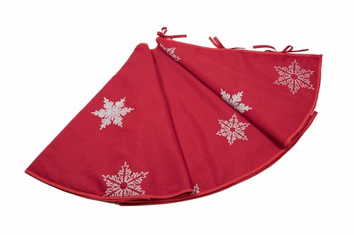 XD17141 Glisten Snowflake Tree Skirt, 56"Rnd