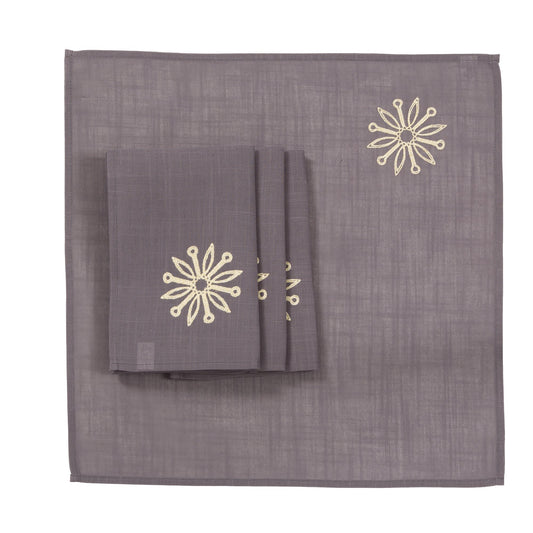XD18903 Sparkling Snowflakes 20''x20'' Napkins, Set of 4