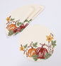 XD19809-Happy Fall Pumpkins Crewel Embroidered Placemats 16-Inch