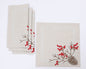 XD19811-Christmas Pine Cone Crewel Embroidered Placemats 16 by 16-Inch