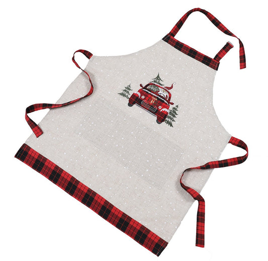 XD19884-Santa Claus Riding On Car Christmas Apron Adults Size 30 | Aprons | Kitchen + Metal
