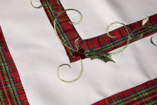 XD99904 Tartan Ribbon Table Topper, 36''x36'' | Tablecloth | Kitchen + Metal