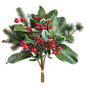 16" Holly/Berry/Pine Bouquet Red Green