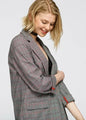 Grey Multi Glen Plaid Blazer | Women's Comfort Fit Suiting - Femstylo