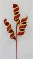 RED SPRIAL W/GOLD TREIM SPRAY 28" RED/GOLD