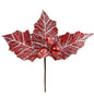 13"DIA HOLLY LEAF CLUSTER ON 20"L STEM RED/WHITE