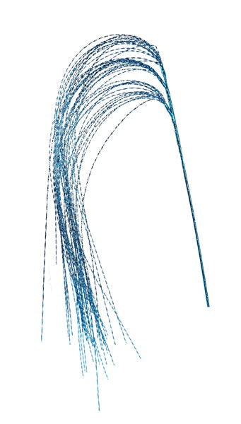 48"L METALLIC GRASS DANGLING SPRAY TURQUOISE