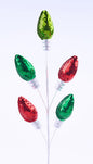 26"L STYRO/SEQUIN LIGHT BULB PICK  RED/EMERALD/LIME