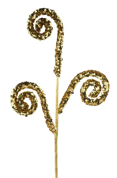 27" SEQUIN COIL SPRAY GOLD