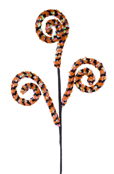 27" SEQUIN COIL SPRAY ORANGE/BLACK