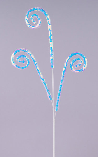 30"L IRID/RECTANGULAR SEQUIN COIL SPRAY IRIDESCENT BLUE